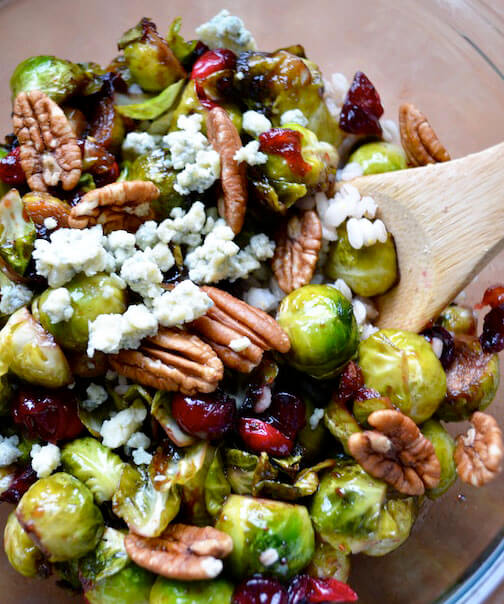 Pan-Seared Brussels Sprouts with Cranberries &#038; Pecans