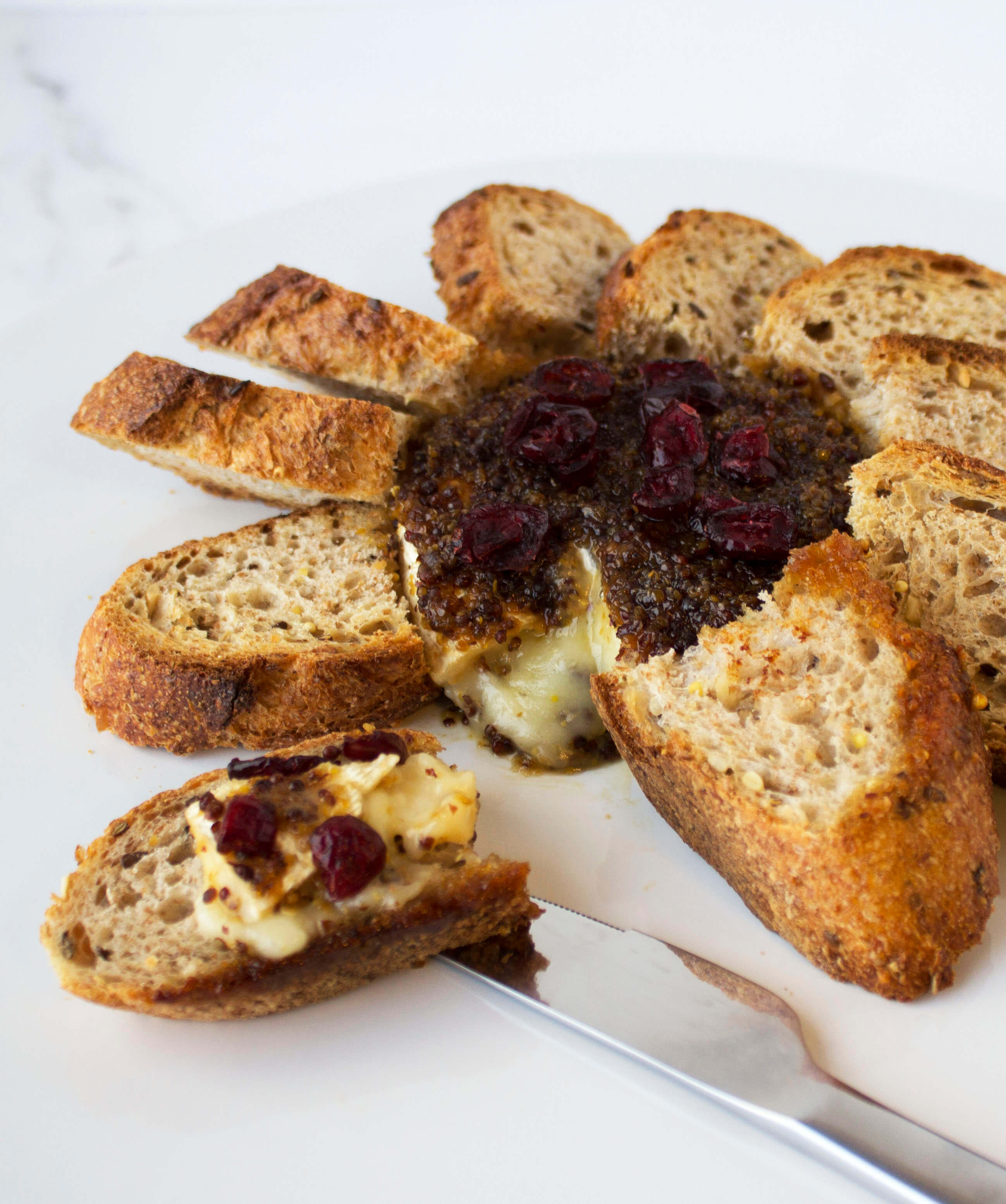 Baked Brie with Multigrain Baguette