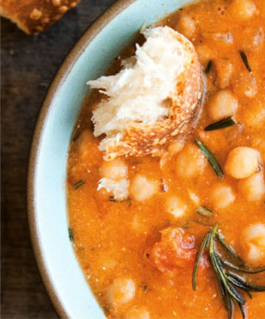 Cream of Rosemary Chickpea Soup