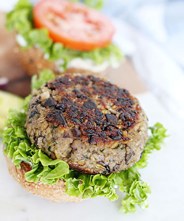 Fraiche Nutrition: Portobello Freekeh Veggie Burgers