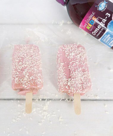Sea-licious Cotton Candy Strawberry Popsicles