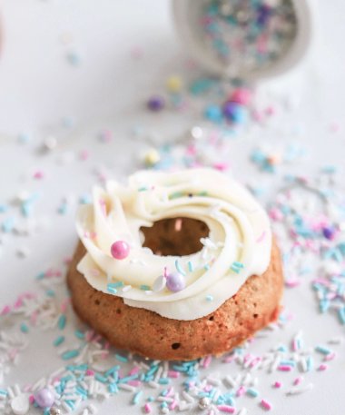 Carrot Cake Donuts <br> with Cream Cheese Icing