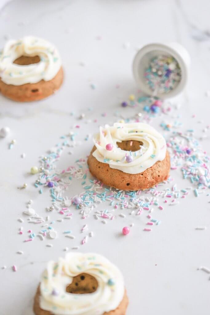 carrot cake donuts with cream cheese icing
