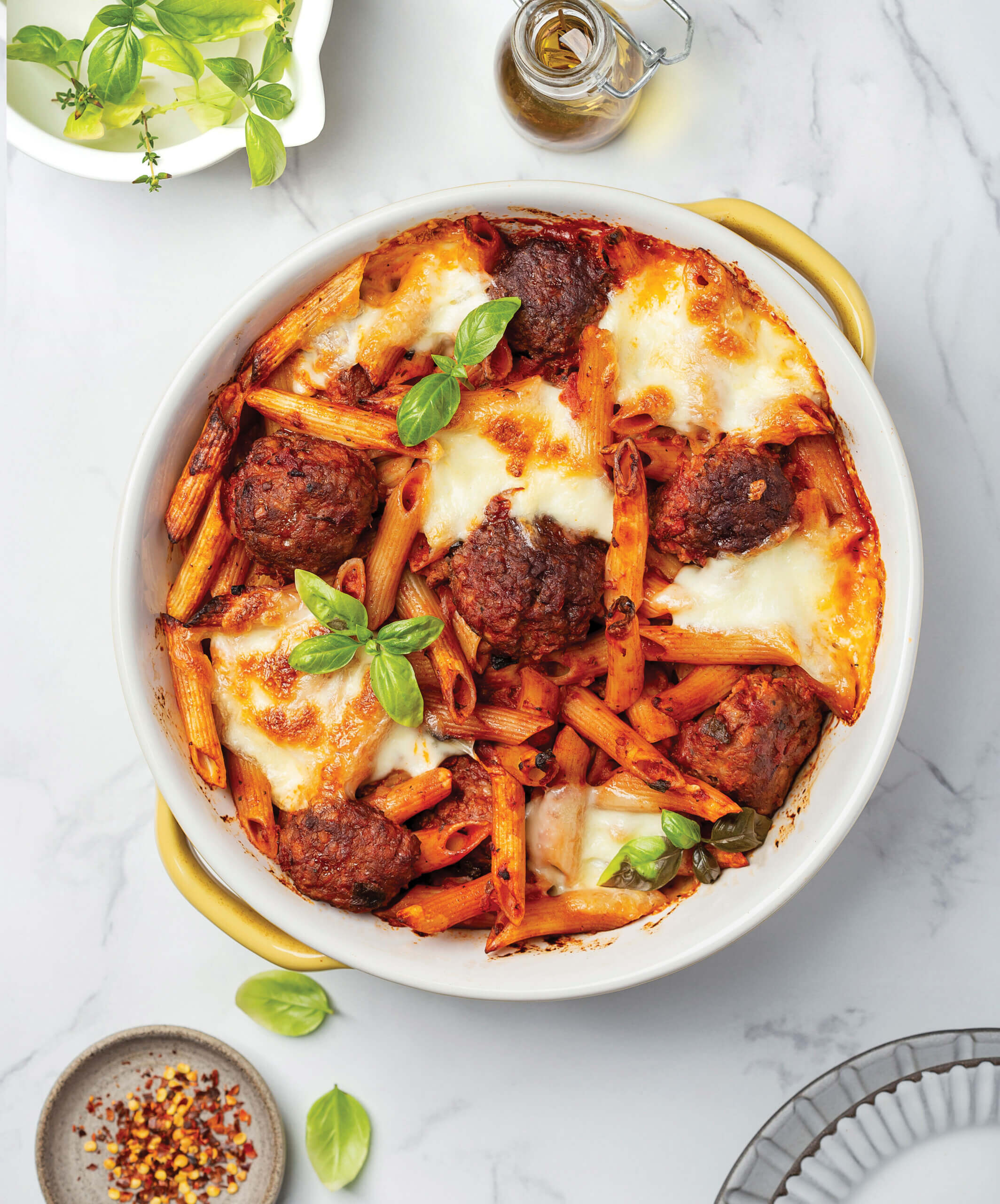 Budget Meals Dump & Bake Plantbased Meatball Casserole Natures Fare