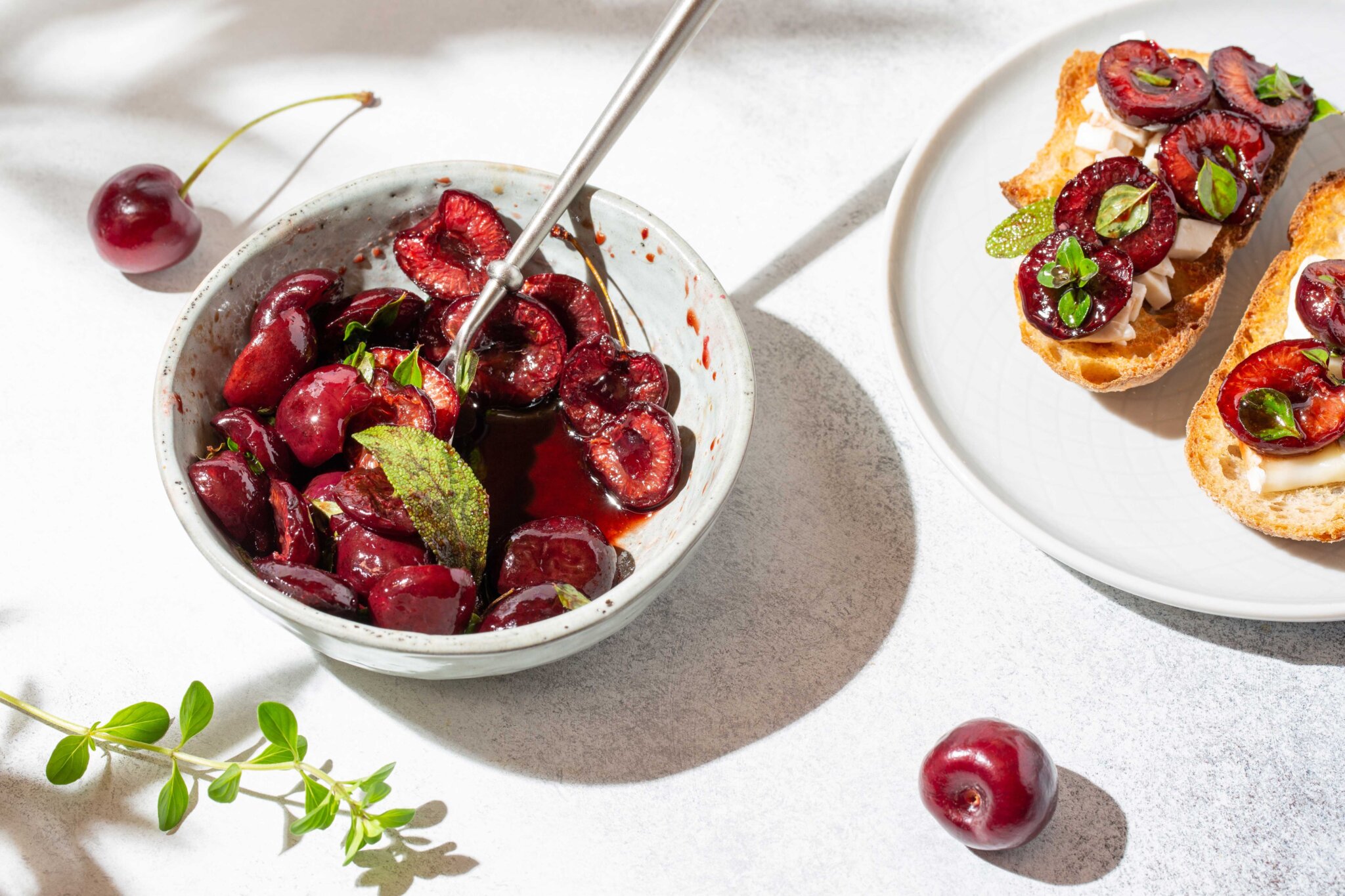 Whipped Feta Dip with Balsamic Roasted Cherries Natures Fare